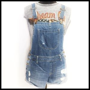 Forever 21 Distressed Overall Shorts - Size 26